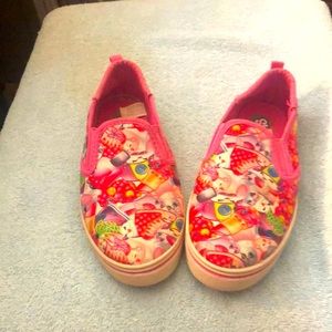 Girls size 3 Shopkins slide on sneakers